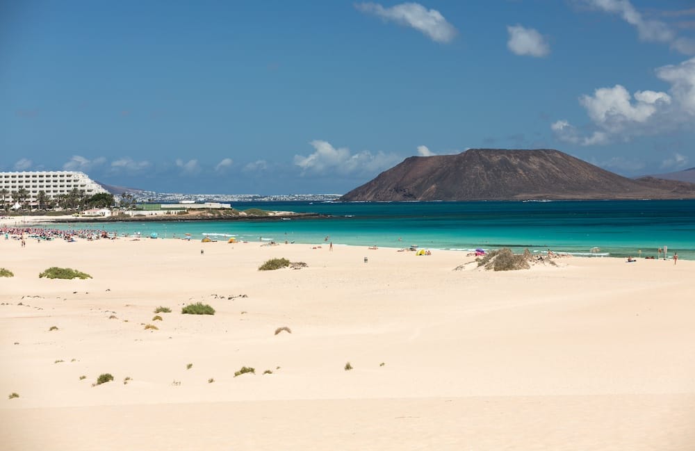 Der Grandes Playas Corralejo ist einer der schönsten Strände Fuerteventuras