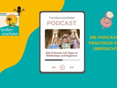 Familienreisefieber-Podcast Übersicht mit Sätetrips und zu Regionen